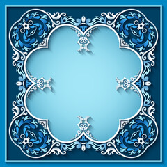 Abstract vector ornamental nature vintage frame.