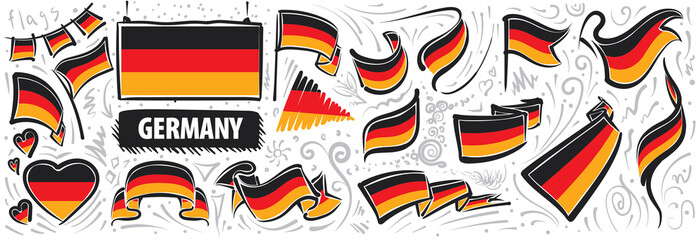 Vector set of the national flag of Germany
