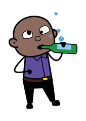 Drunk Cartoon Bald Black Man