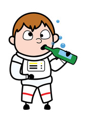 Drunk Cartoon Astronaut