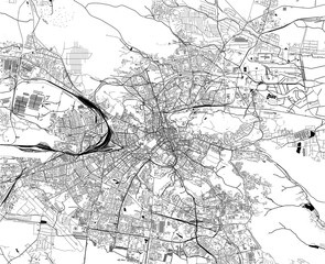 Fototapeta premium map of the city of Lviv, Lviv Oblast, Ukraine