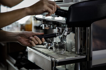 Cafe Making Coffee Preparation Service Concept.