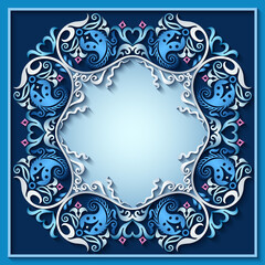 Abstract vector ornamental nature vintage frame.