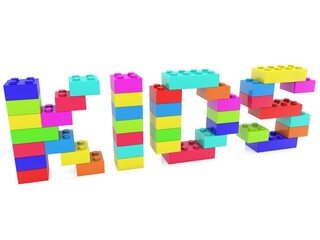 KIDS concept from colored toy bricks