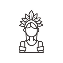 brazil garota woman line style icon vector design