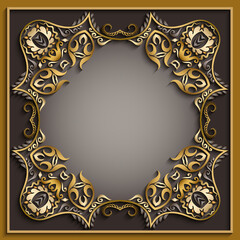 Abstract vector ornamental nature vintage frame.