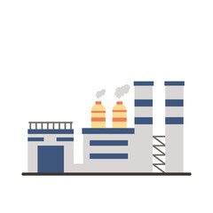 industry factory buildings and chimneys flat style icons