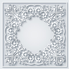 Abstract vector ornamental nature vintage frame.