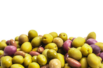 Tasty mix olives background.