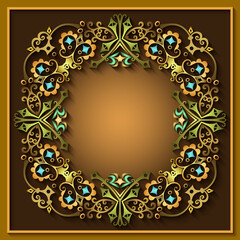 Abstract vector ornamental nature vintage frame.
