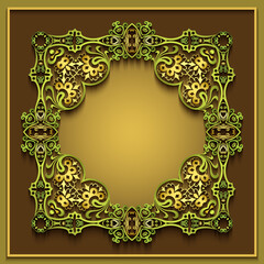 Abstract vector ornamental nature vintage frame.