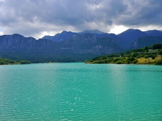 lake and mountains in italy