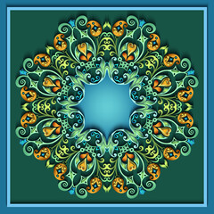 Abstract vector ornamental nature vintage frame.
