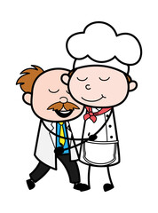 Cartoon Scientist Giving a Hug