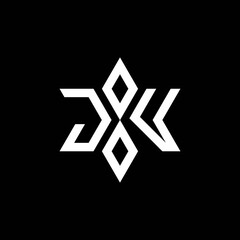 JV monogram logo with star shape and luxury style