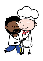 Cartoon African American Man Giving a Hug