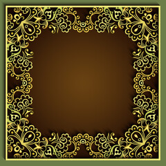 Abstract vector ornamental nature vintage frame.