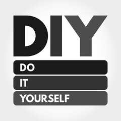 DIY - Do It Yourself acronym, business concept background
