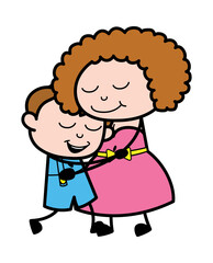 Cartoon Young Lady Giving a Hug