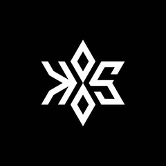 KS monogram logo with star shape and luxury style