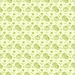 Cactus Seamless pattern. Nature. Hand drawn doodle Blooming cacti. Vector Floral endless background
