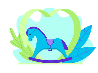 Baby horse rocking toy. Flat icon. Vector illustration.