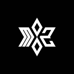 MZ monogram logo with star shape and luxury style