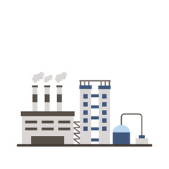 industry factory buildings and chimneys flat style icons