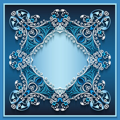 Abstract vector ornamental nature vintage frame.