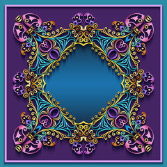 Abstract vector ornamental nature vintage frame.