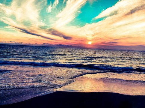 Beautiful beach sunset