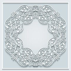 Abstract vector ornamental nature vintage frame.