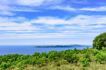 Naklejka premium 利尻島・見返台公園より望む