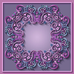 Abstract vector ornamental nature vintage frame.