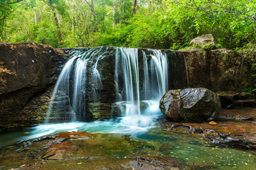 Beautiful deep forest waterfall at Udon Thani in Thailand