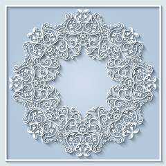 Abstract vector ornamental nature vintage frame.
