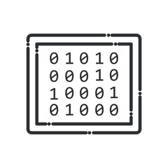 Big data code numbers line style icon vector design