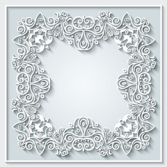 Abstract vector ornamental nature vintage frame.