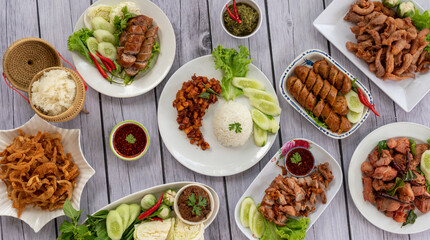 Fototapeta na wymiar Thai North Eastern Food 