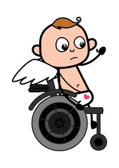Cartoon Angel on Wheel Chair
