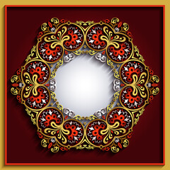 Abstract vector ornamental nature vintage frame.