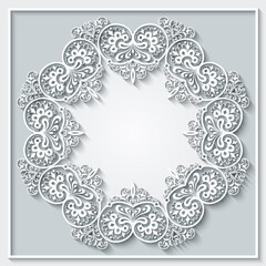 Abstract vector ornamental nature vintage frame.