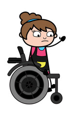 Cartoon Beautician on Wheel Chair