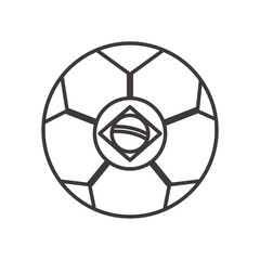 brazil soccer ball line style icon vector design