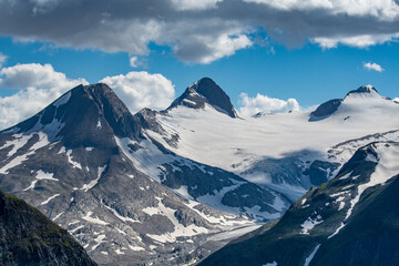 Griesgletscher with Bättelmatthorn, Rothorn and Blinnenhorn on Nufenenpass in the Valais Alps