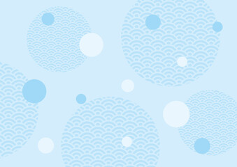 青海波と水玉模様の背景