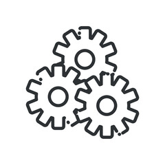 gears line style icon vector design