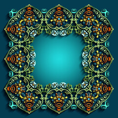 Abstract vector ornamental nature vintage frame.