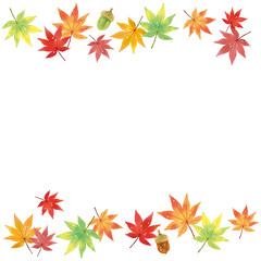 Obraz premium 秋のモチーフ 紅葉上下ちりばめ 