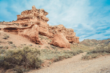 Fototapeta premium Charyn canyon in the Almaty region of Kazakhstan. Great views of the Grand Canyon.